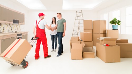 Staff checking storage unit safety procedures