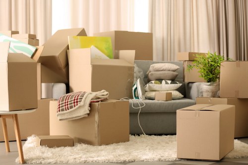 Family furniture ready for storage during a Streatham property move